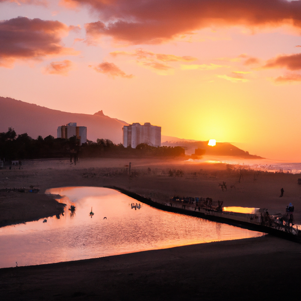 tenerife beach at sunset